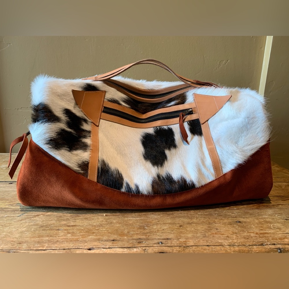 Suede Cowhide Duffle Bag